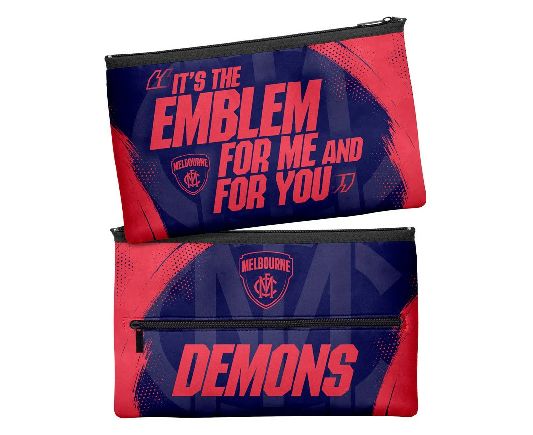 Melbourne Demons AFL Footy Large Pencil Case 33cm x 21cm