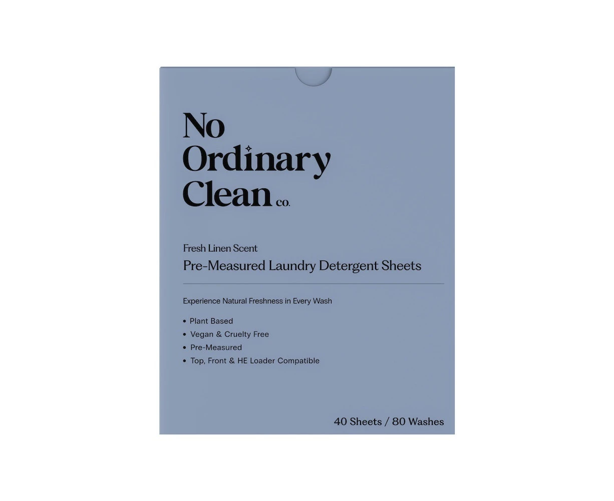 No Ordinary Clean Co - Pre-Measured Laundry Detergent Sheets - Fresh Linen - 80 Washes