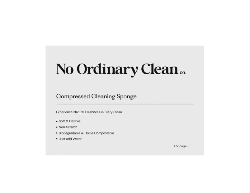 No Ordinary Clean Co - Compressed Cleaning Sponge - 4 Pack