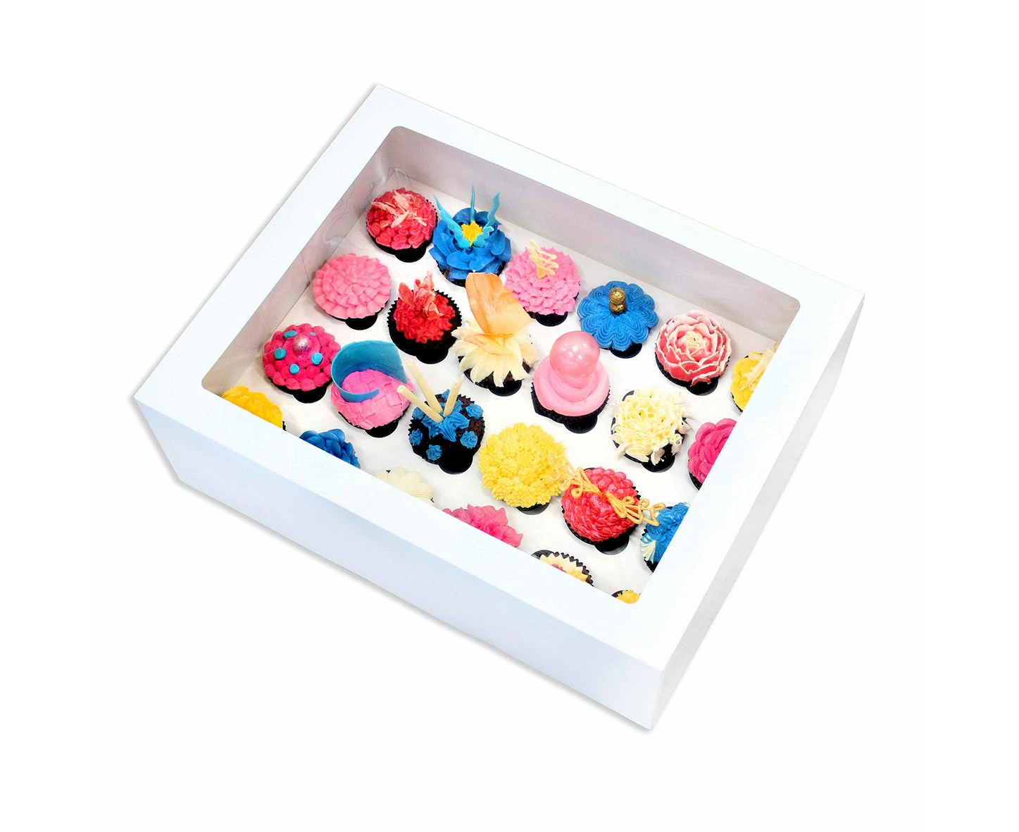 BULK 50pk 24 Holds White Cupcake Box (50.5x34x11cm)