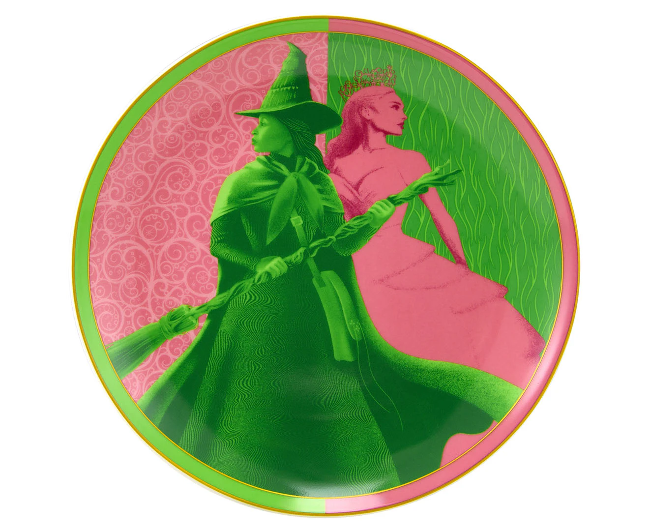 Maxwell & Williams x Wicked 19cm Forever Coupe Side Plate - Pink/Green