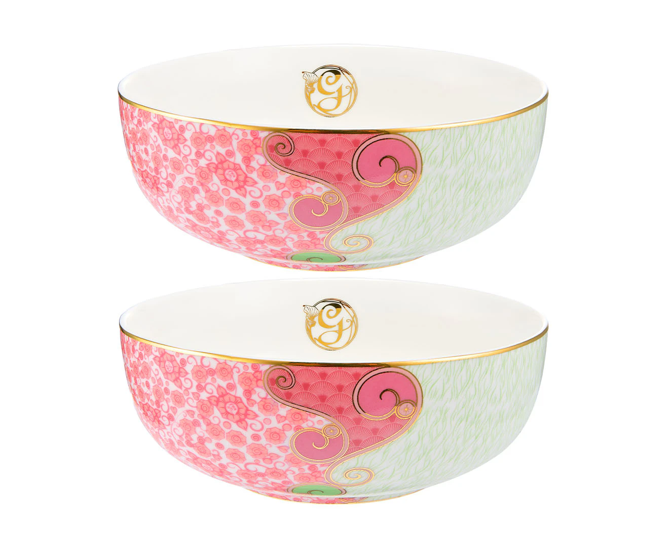 Set of 2 Maxwell & Williams 12.5cm Wicked Glinda Pink Goes Good With Green Bowls - Pink