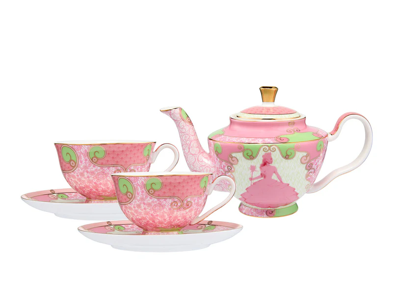 Maxwell & Williams 5-Piece Wicked Glinda Pink Goes Good With Green Tea Set w/ Infuser