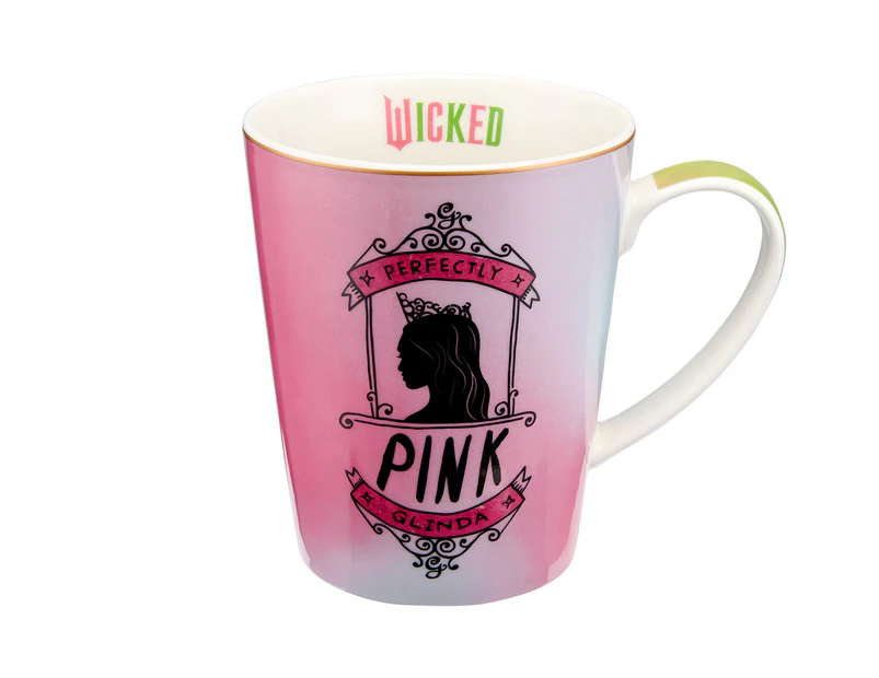 Maxwell & Williams x Wicked 450mL Positively Perfect Conical Mug - Pink/Green