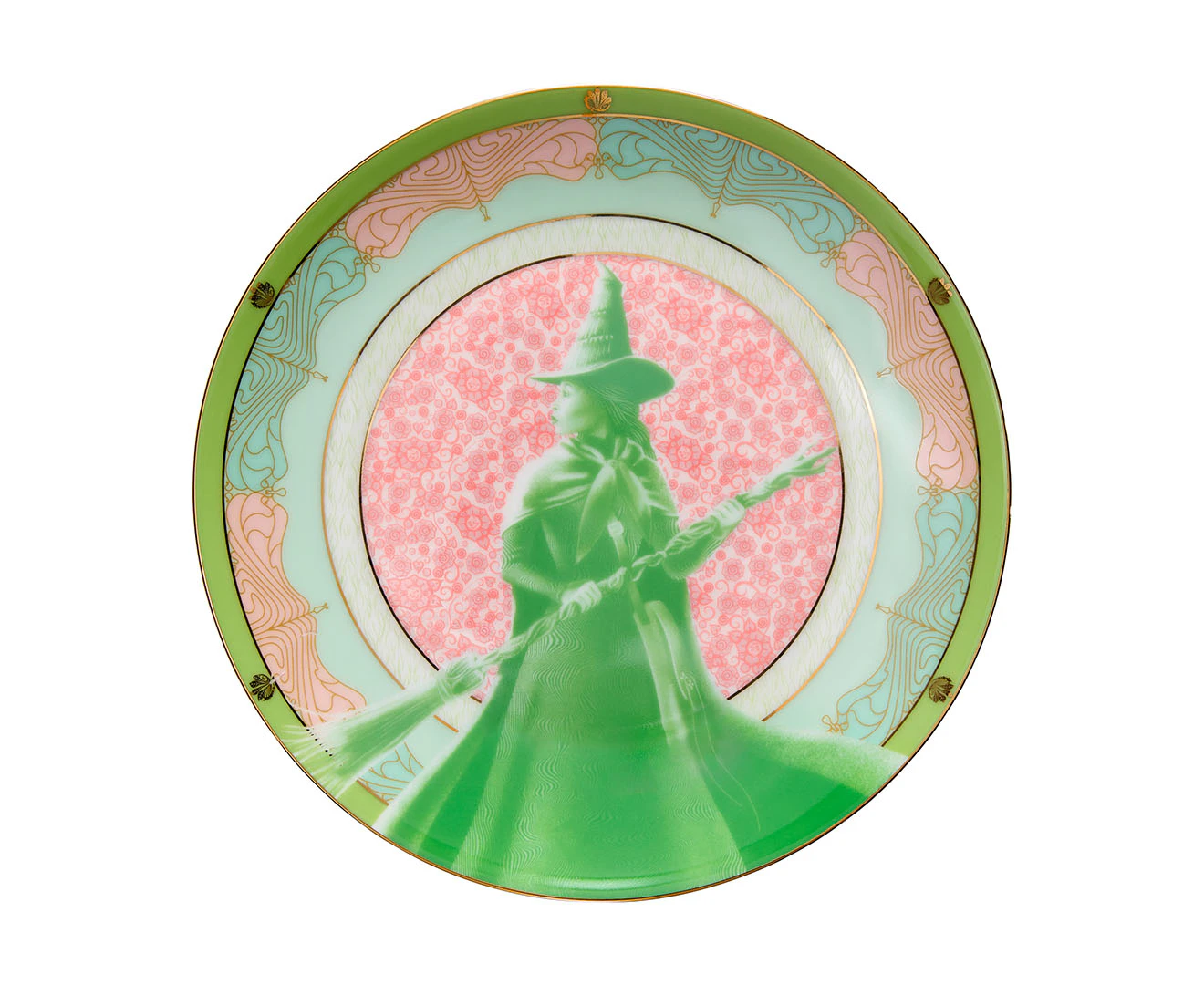 Maxwell & Williams 19.5cm Wicked Elphaba Pink Goes Good With Green Coupe Plate - Green