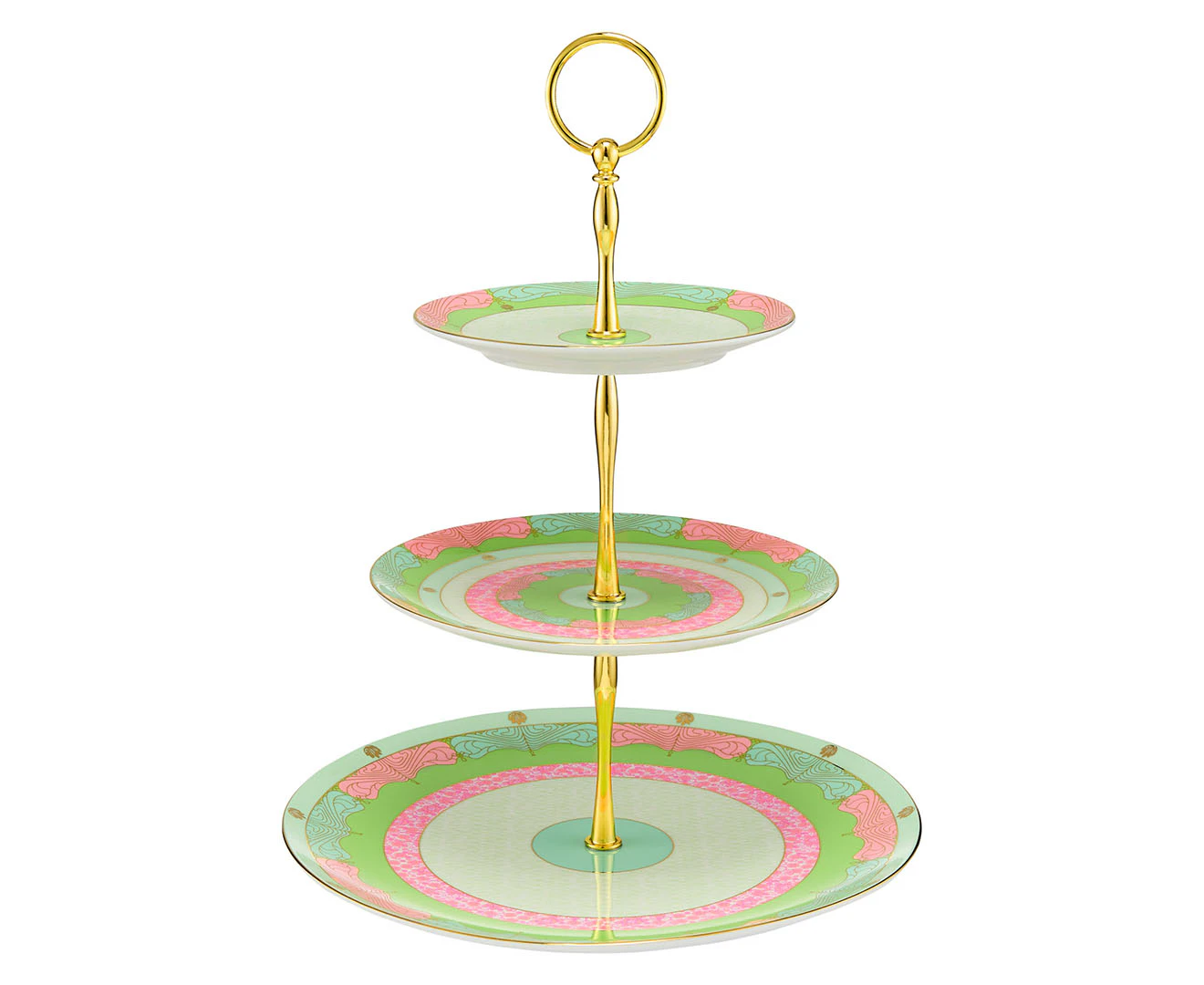 Maxwell & Williams Wicked Elphaba Pink Goes Good With Green 3-Tier Cake Stand - Green