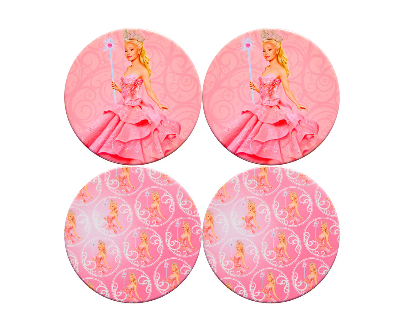 Set of 4 Maxwell & Williams x Wicked 10cm Glinda Ceramic Coasters - Pink