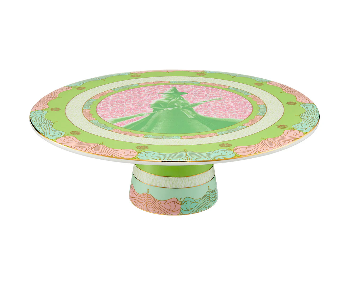 Maxwell & Williams 28cm Wicked Elphaba Pink Goes Good With Green Footed Cake Stand - Green