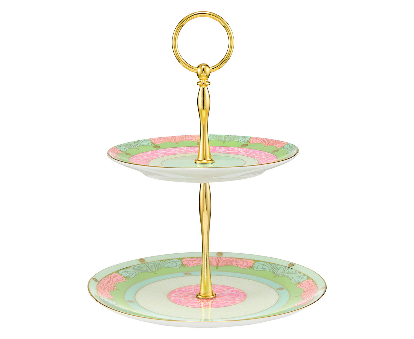 Maxwell & Williams Wicked Elphaba Pink Goes Good With Green 2-Tier Cake Stand - Green