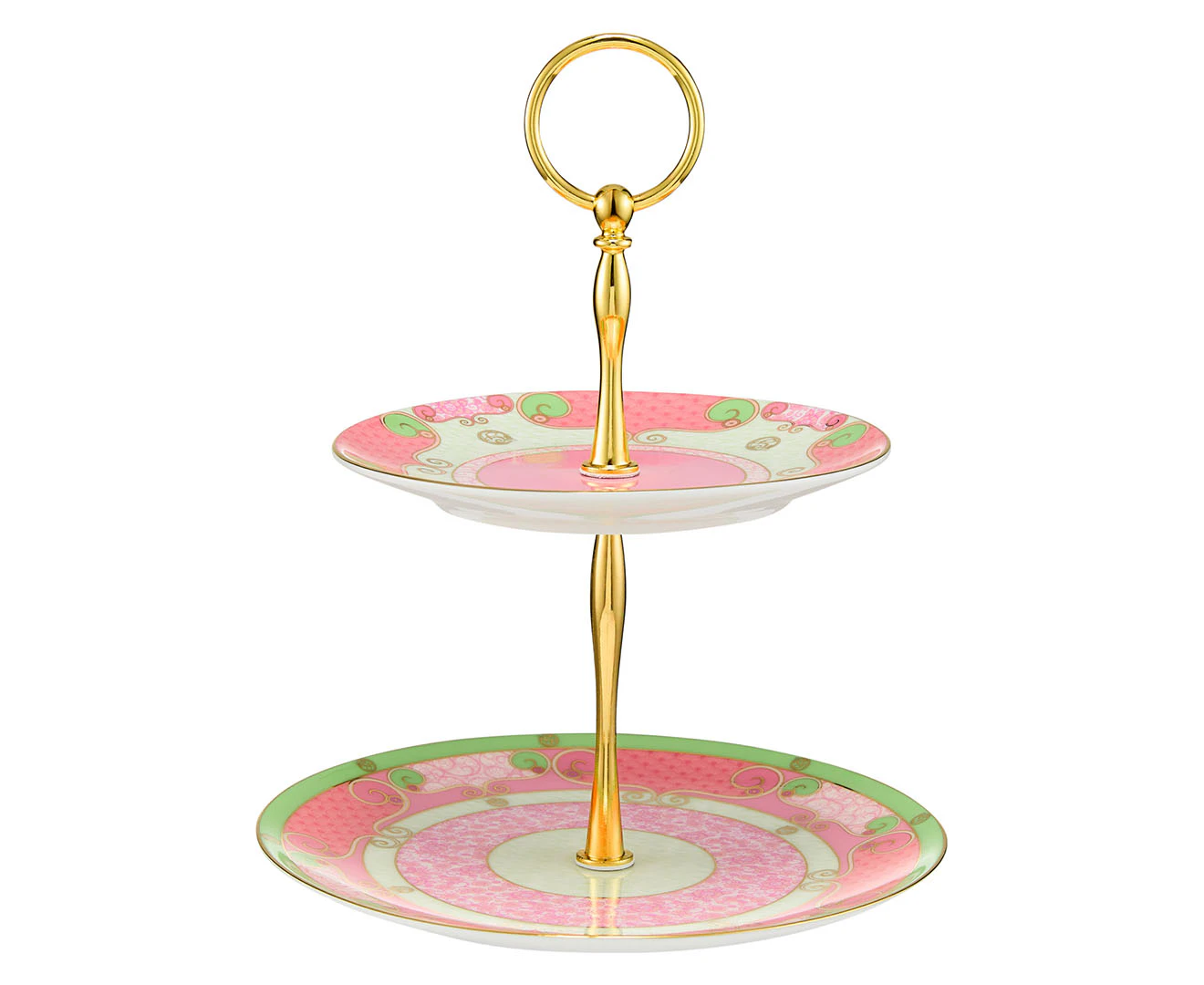 Maxwell & Williams Wicked Glinda Pink Goes Good With Green 2-Tier Cake Stand - Pink