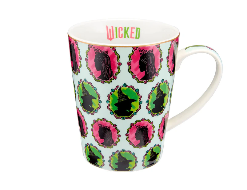 Maxwell & Williams x Wicked 450mL Elphaba & Glinda Icons Conical Mug - Pink/Green