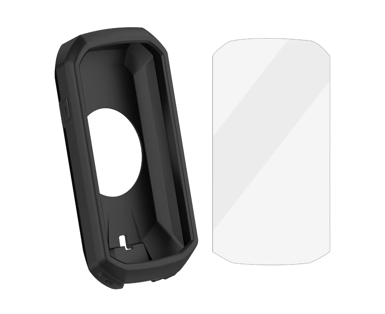 ✪ Suitable for Garmin edge1050 full protective case + protective film - black - Black