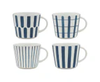 Set of 4 Ecology 320mL Chalk Mugs - Indigo