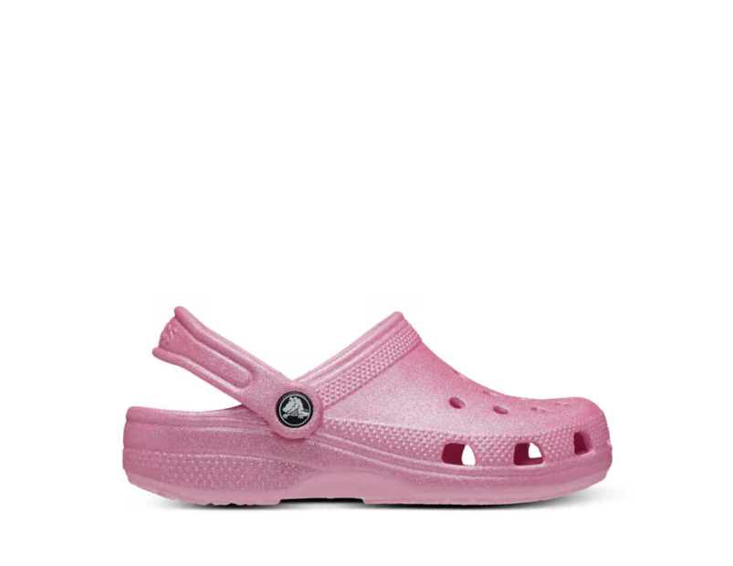 Crocs Toddler Classic Glitter Clogs - Pink Tweed