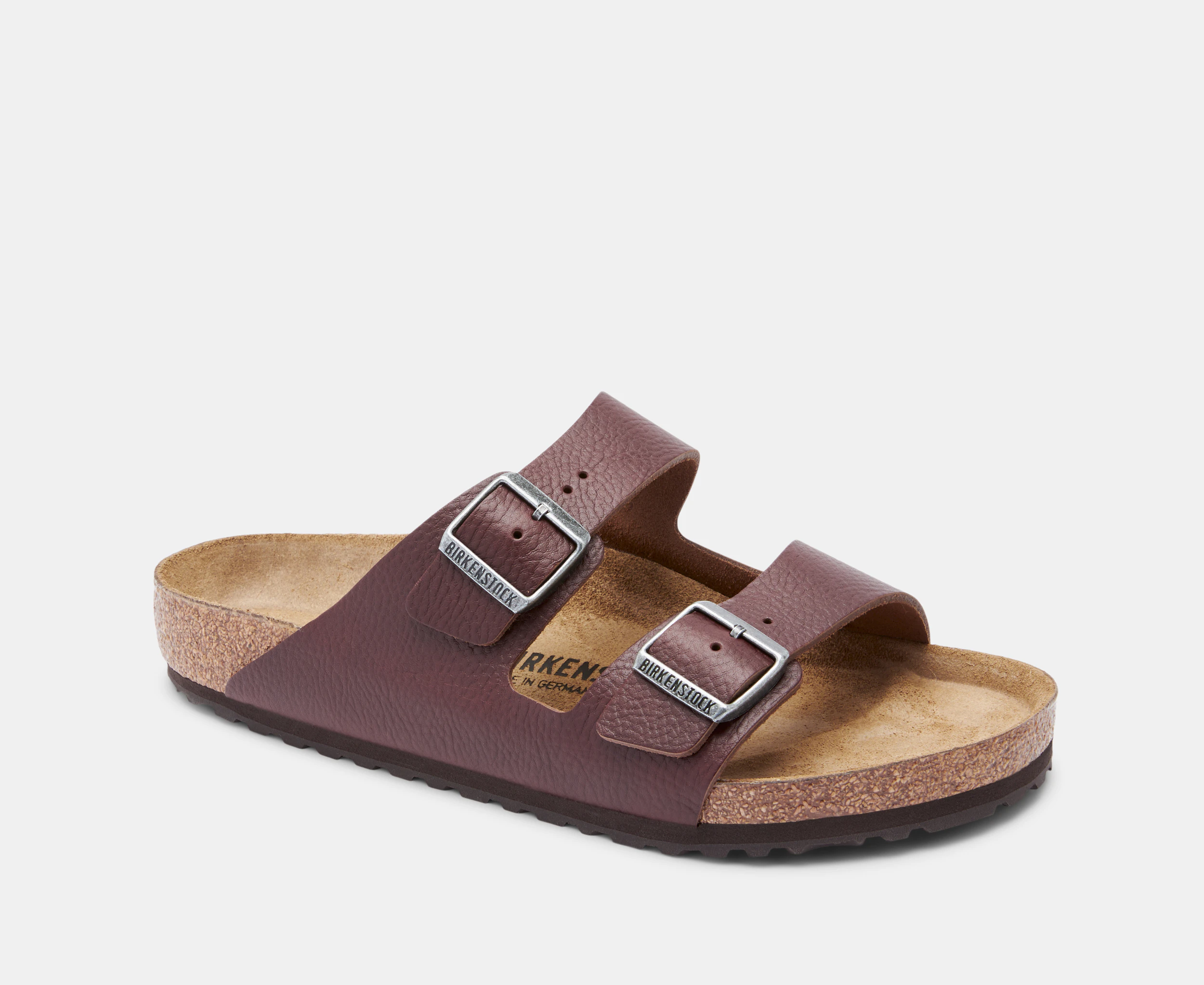 Birkenstock Unisex Arizona Grip Leather Regular Fit Sandals - Vintage Wood Roast