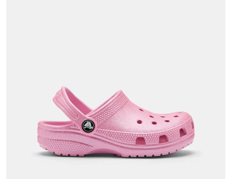 Crocs Kids' Classic Glitter Clogs - Pink Tweed