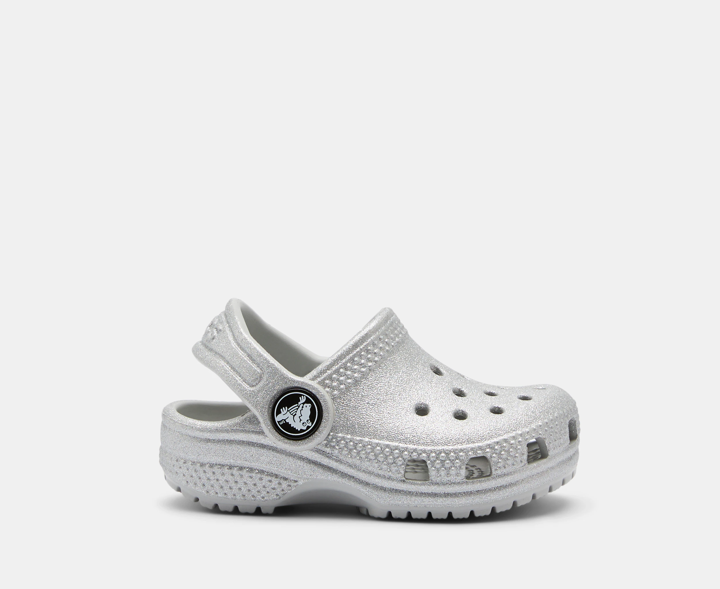 Crocs Toddler Classic Glitter Clogs - White Mystic