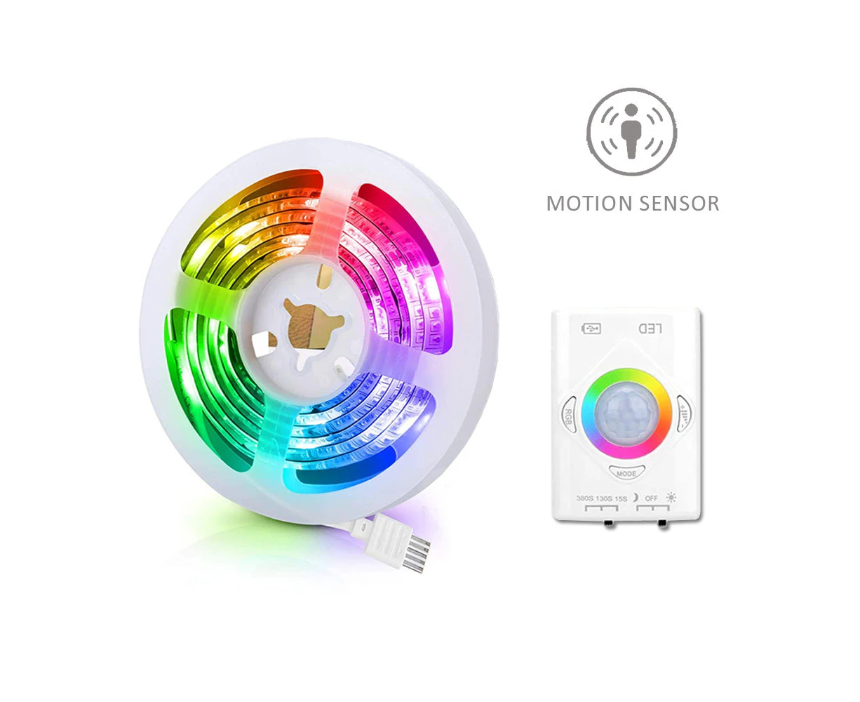 Sansai RGB Rechargeable Motion Sensor Strip/String Light Home Decor/Lighting 1M