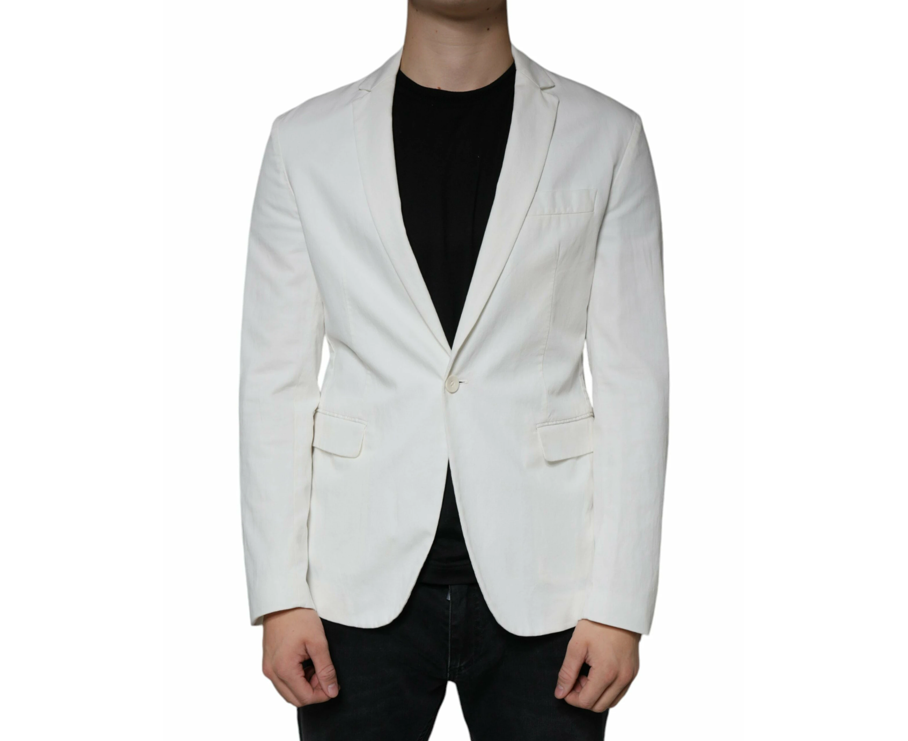 Dondup White Single Breasted One Button Dress Formal Blazer