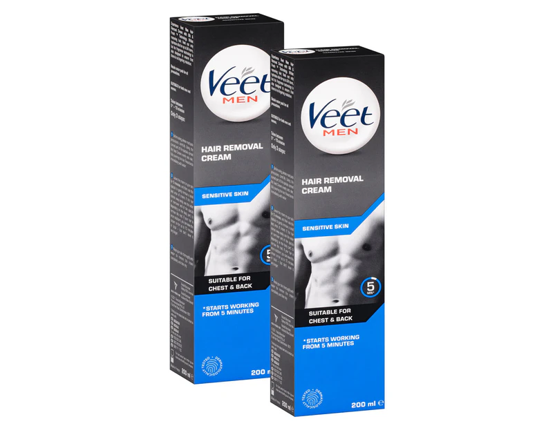 2 x Veet Men Sensitive Skin Hair Removal Cream 200mL