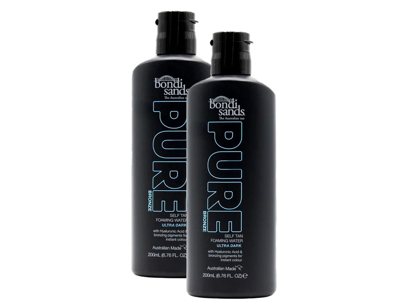 2 x Bondi Sands Pure Bronze Self Tan Foaming Water 200mL - Ultra Dark