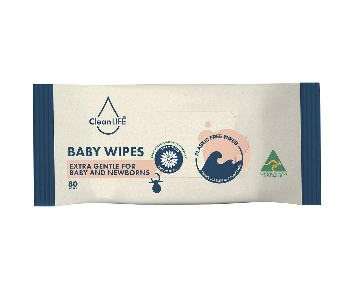 Plastic Free Wipes, Extra Gentle for Baby and Newborns, 80's