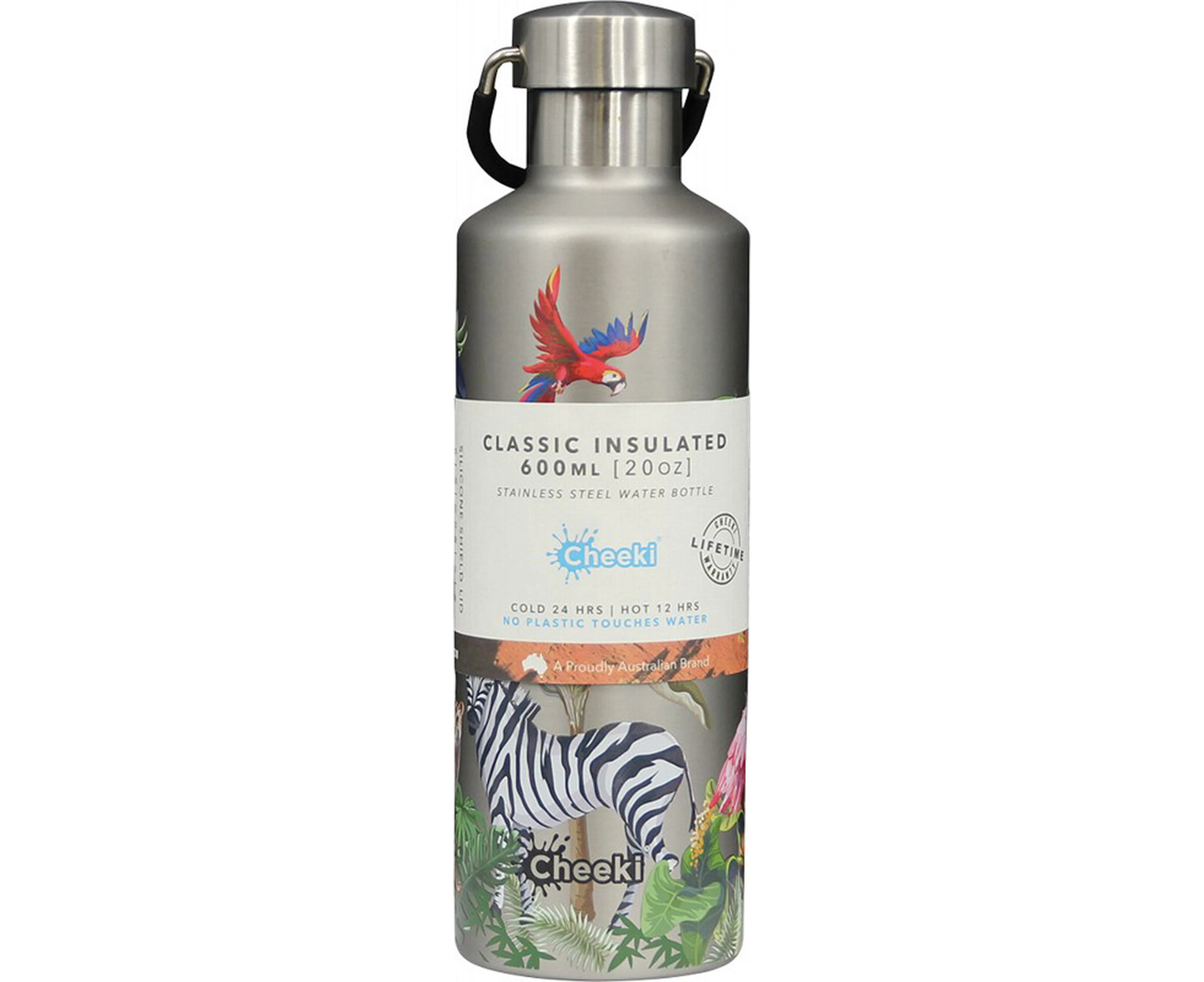 Classic Insulated Stainless Steel Water Bottle (3D Jungle) - 600mL