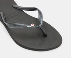 Havaianas Women's Slim Coloured Crystal Thongs - Black/Light Rose