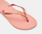 Havaianas Unisex Slim Metallic Thongs - Nude/Rose