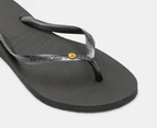 Havaianas Women's Slim Coloured Crystal Thongs - Black/Sunflower