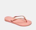 Havaianas Unisex Slim Metallic Thongs - Nude/Rose