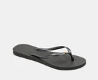 Havaianas Women's Slim Coloured Crystal Thongs - Black/Sunflower