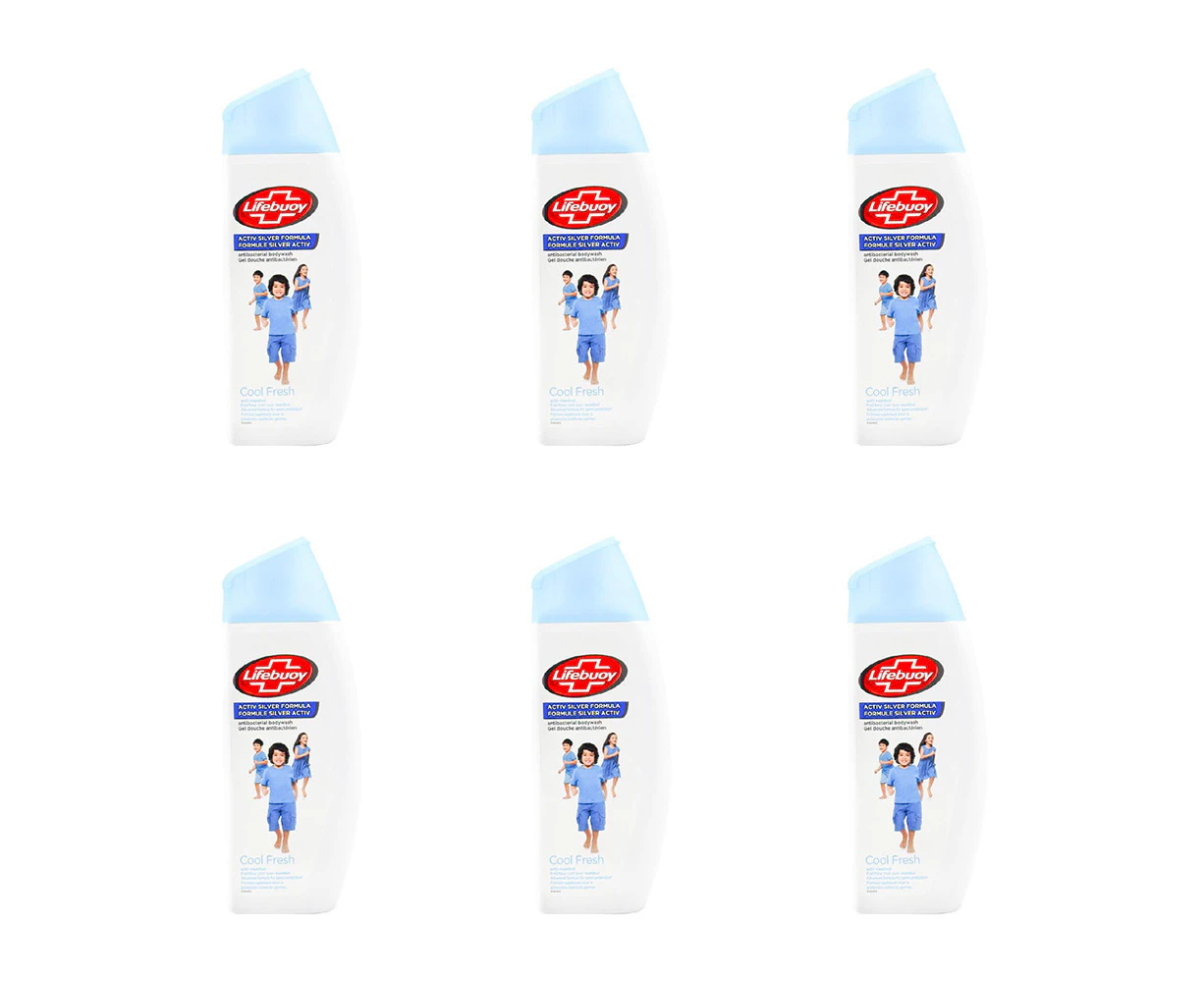 6x Lifebuoy 300ml Antibacterial Body Wash Foaming Liquid Bath Soap Cool Fresh