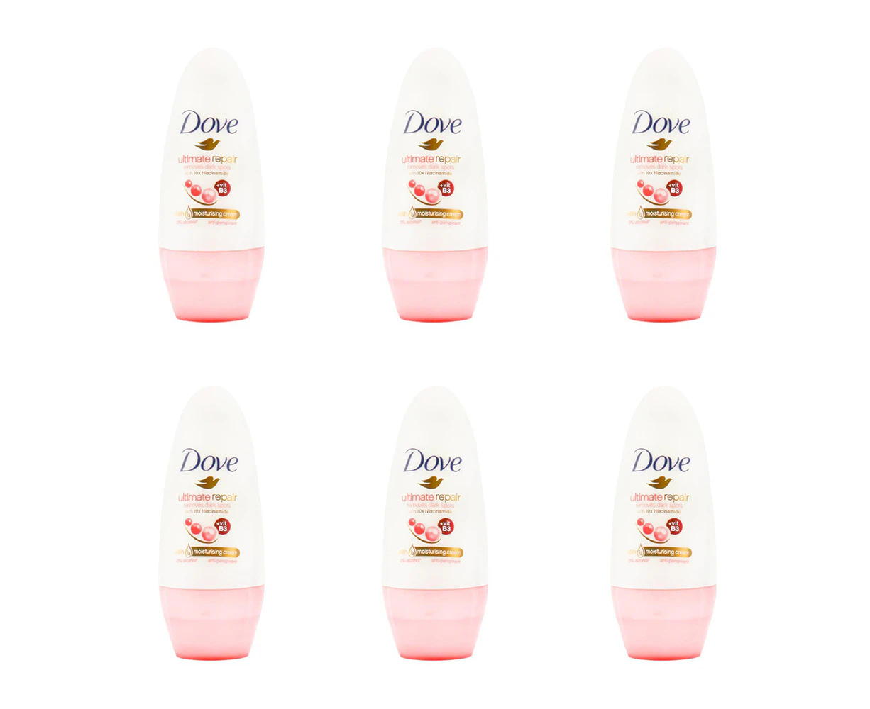 6x Dove 40ml Antiperspirant Roll On Deodorant 48h Protection Ultimate Repair