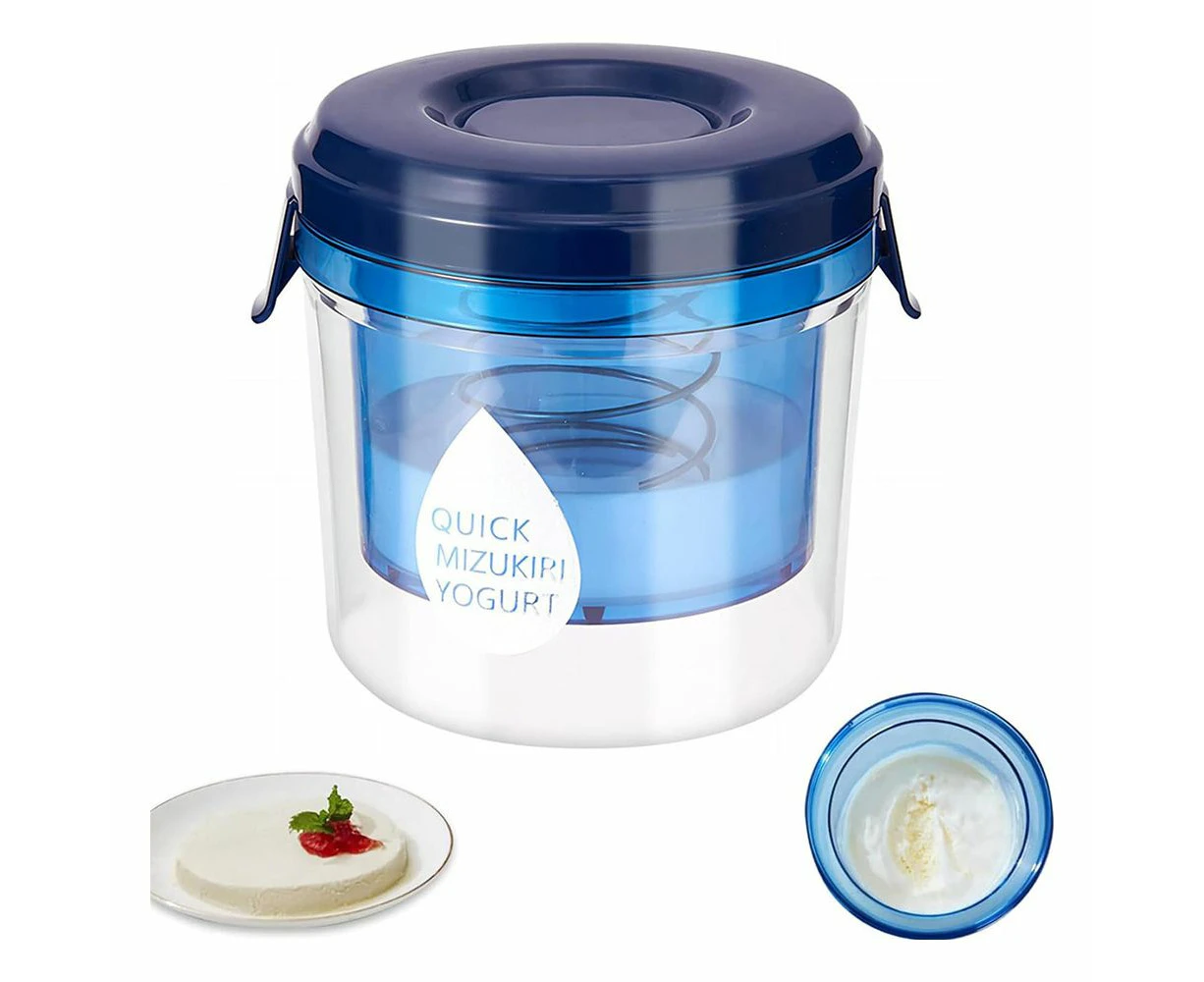 Greek Yogurt Strainer with Lid, Yogurt Filter with Ultra Fine Mesh, 15 x 14 x 15 cm, Blue