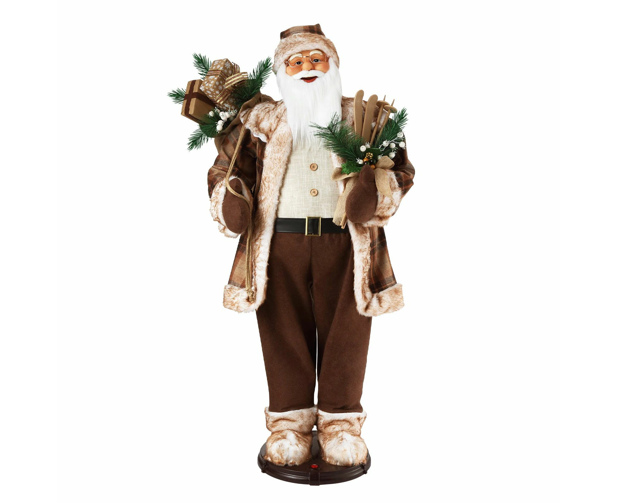 150cm Singing Dancing Animated Santa Claus Figurine Christmas Decoration Standing Figure Musical Display Collapsible Xmas Home Ornament Set