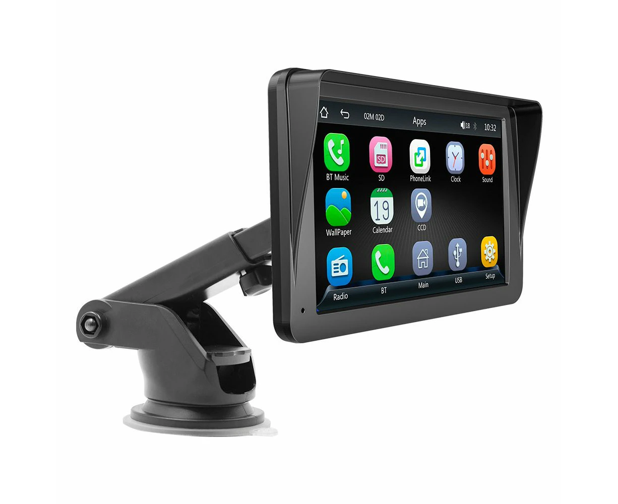 Portable Touch Screen Wireless Carplay and Android Auto, 7 Inch Car Stereo with Mirror Link/Bluetooth/FM Transmitter/USB/TF