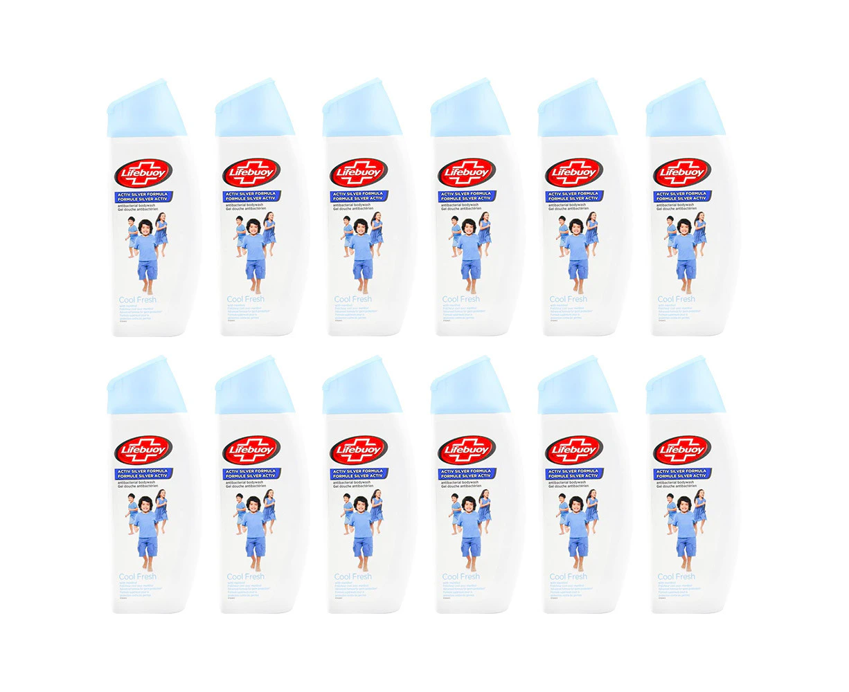 12x Lifebuoy 300ml Antibacterial Body Wash Foaming Liquid Bath Soap Cool Fresh