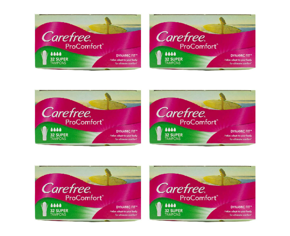 192pc Carefree Super All Day Leak Protection Tampons Pro Comfort Dynamic Fit