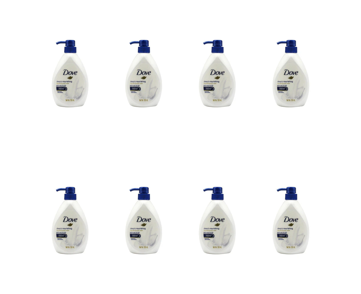 8x Dove 550ml Body Wash Moisturising Liquid Shower Bath Soap Deeply Nourishing