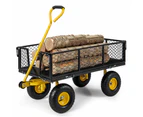 Costway Outdoor Removable Utility Garden Cart w/26cm All Terrain Wheels 400KG Capacity Black