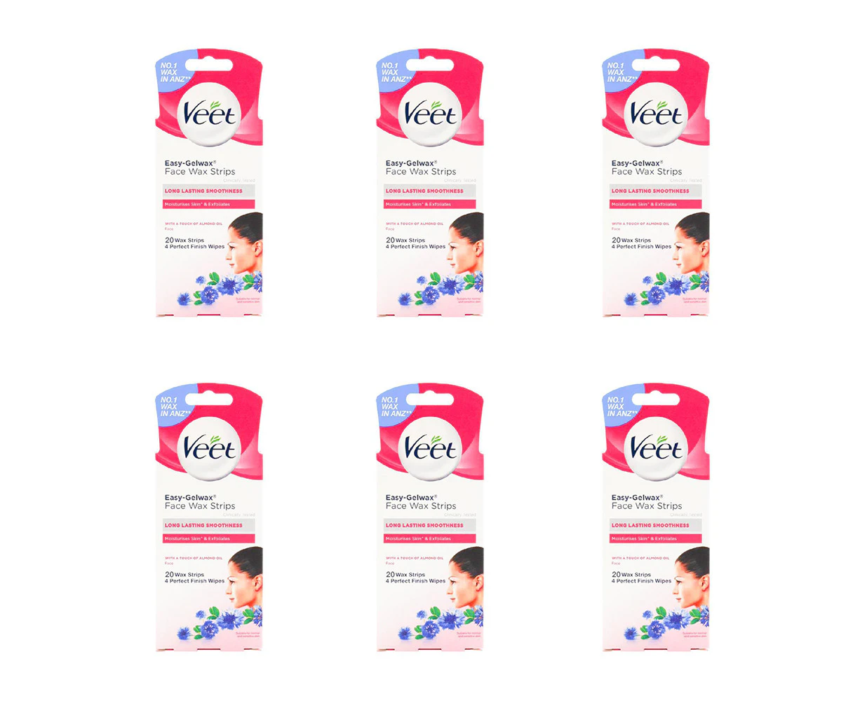 120pc Veet Easy-Gelwax Face Wax Strips w/ Finish Wipes Normal/Sensitive Skin