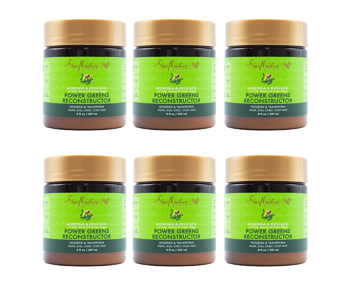 6x Shea Moisture 237ml Power Greens Dull/Coily Hair Treatment Moringa & Avocado