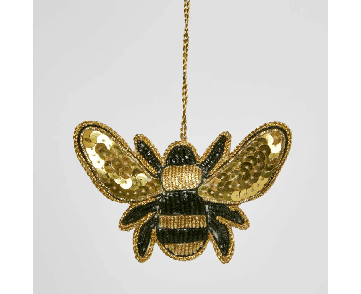 Vixen & Velvet Apis Bee Sequin Hanging Decoration 10cm