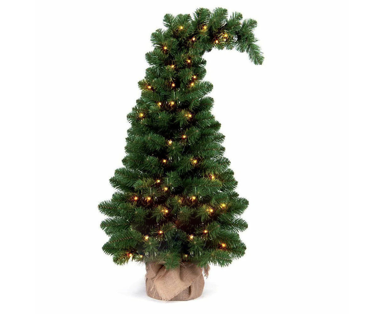 Bent Christmas Tree 90cm Burlap Base