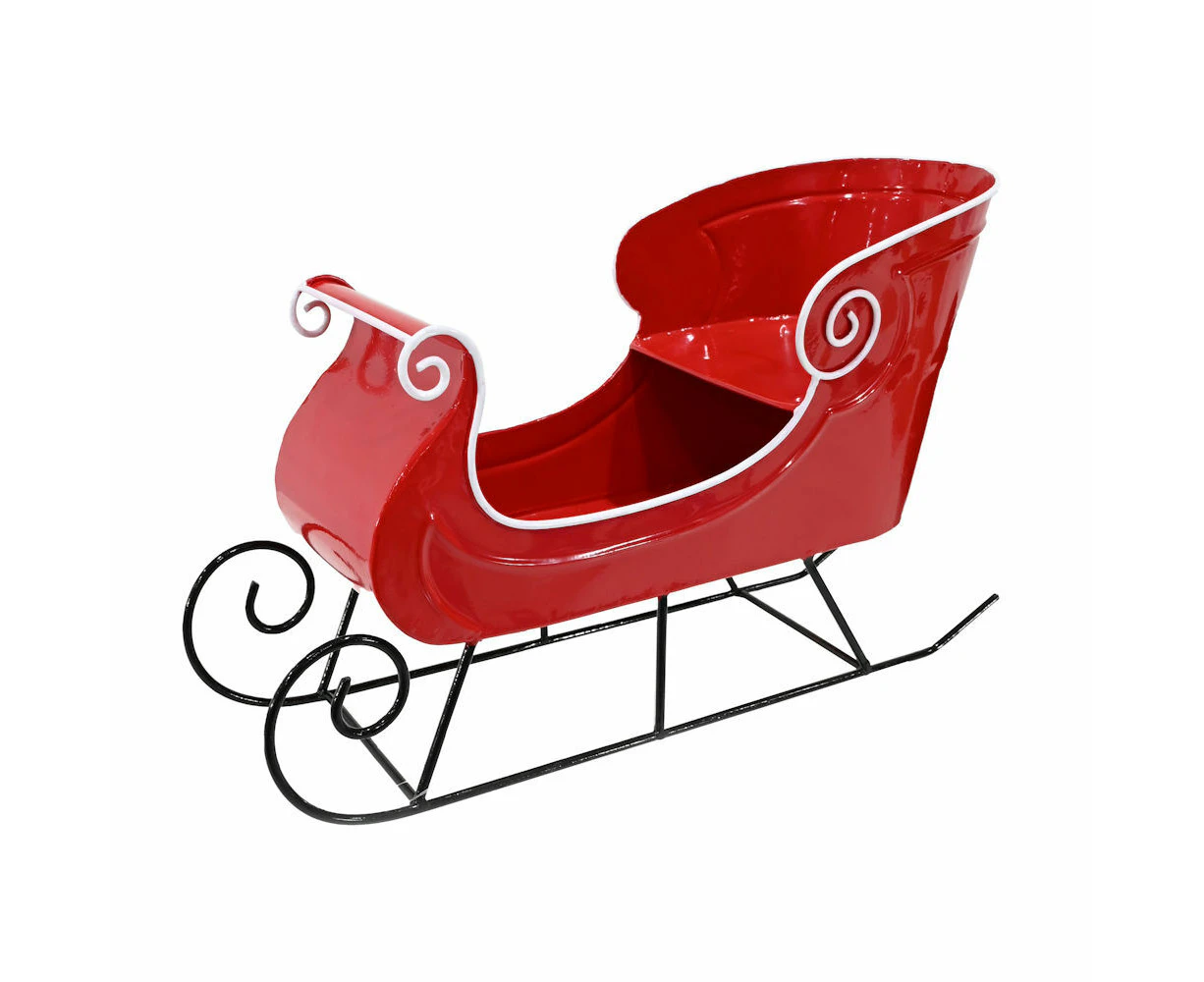 Classic Red Christmas Metal Sleigh 44cm