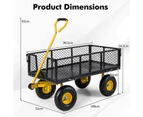 Costway Outdoor Removable Utility Garden Cart w/26cm All Terrain Wheels 400KG Capacity Black