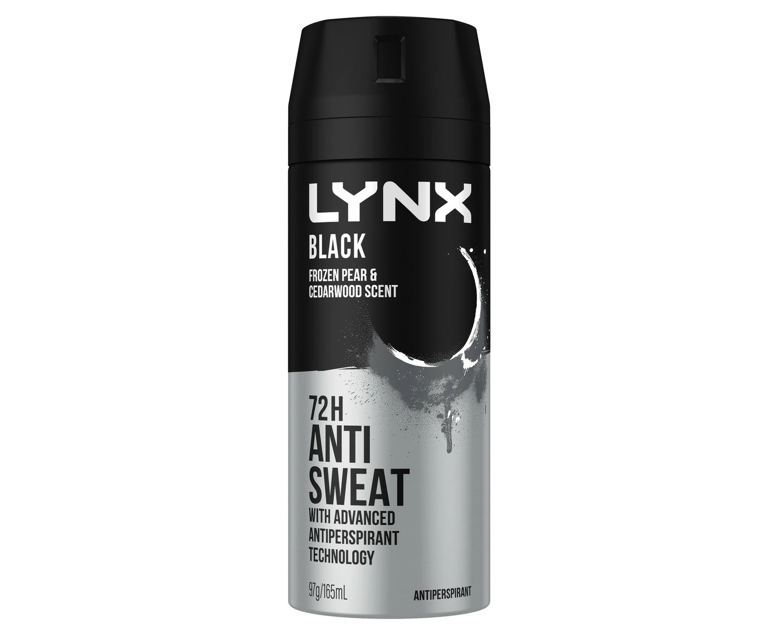 LYNX  Antiperspirant Aerosol 72-hour sweat protection Black deodorant with frozen pear and cedarwood scent 165 mL