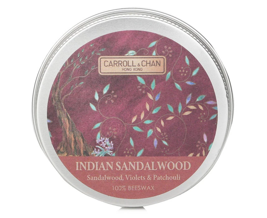 Carroll & Chan 100% Beeswax Mini Tin Candle  # Indian Sandalwood (Sandalwood, Violets & Patchouli) 1pcs