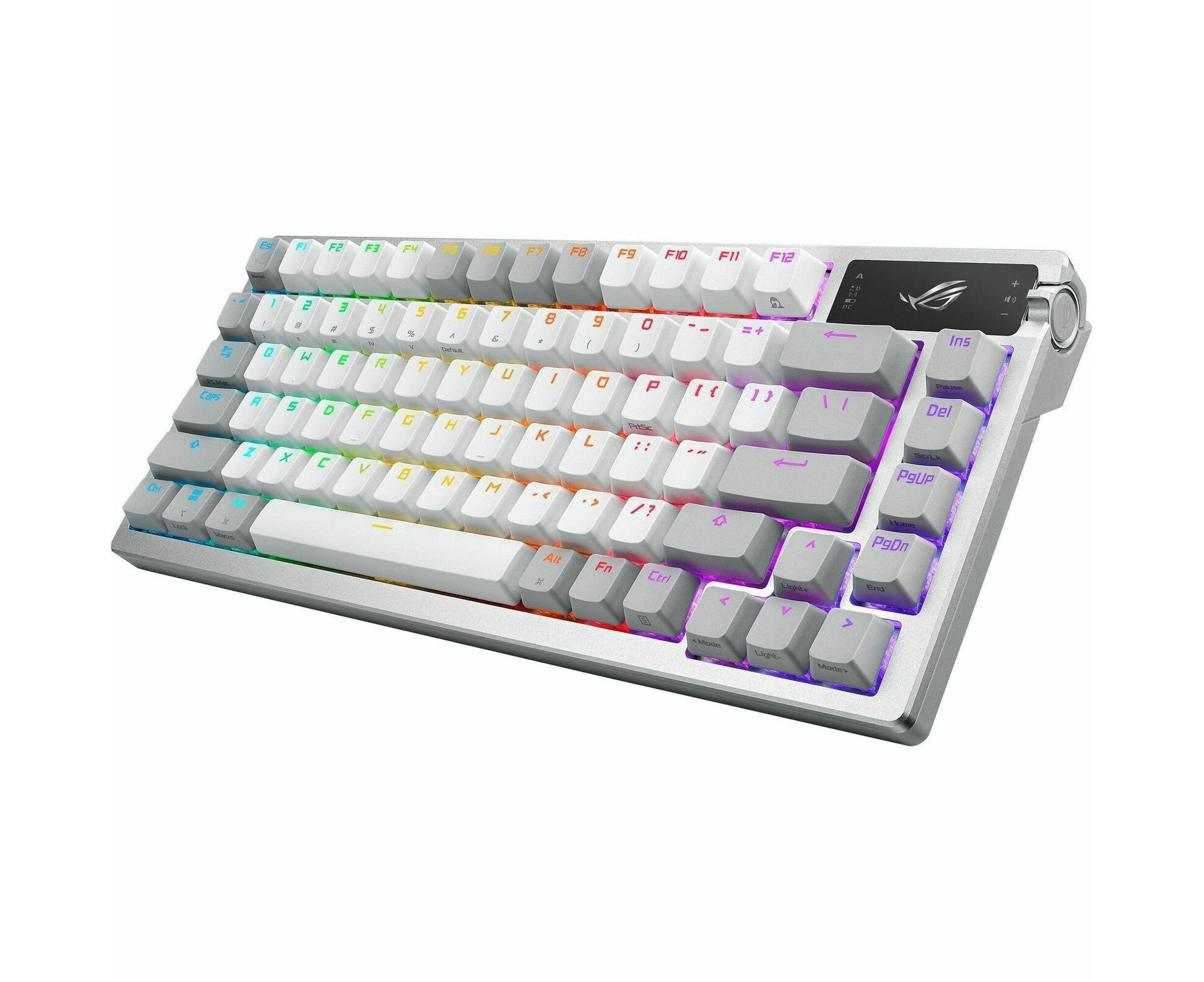 Asus ROG Azoth Gaming Keyboard - Wired/Wireless Connectivity - USB 2.0 Interface - RGB LED - White - Mechanical Keyswitch - Bluetooth/RF - 5.1 - 2.40